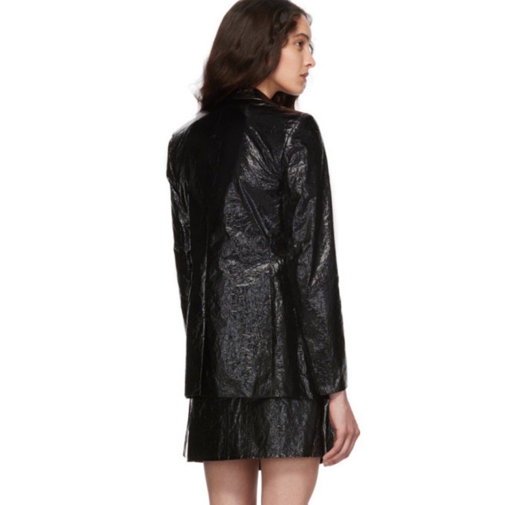 Black shiny  blazer. Women’s Helmut Lang wet-look black jacket/blazer 8 - Picture 3 of 16